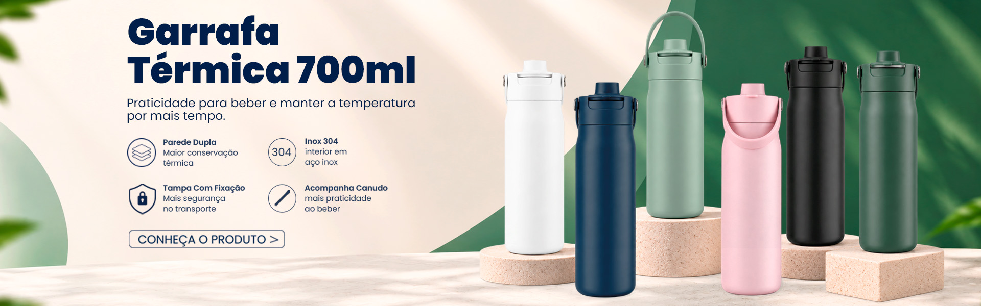 Garrafa térmica 700 ml em diversas cores
